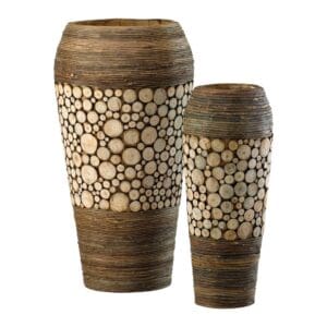 Wood Slice Oblong Containers | Birchwood And Walnut