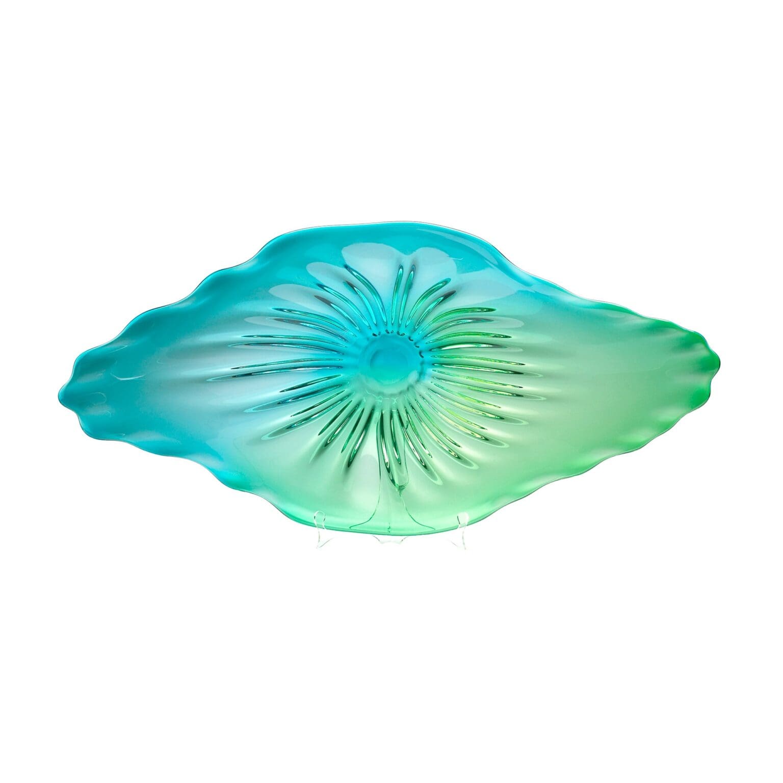 Art Glass Plate | Turquoise - Cyan Design