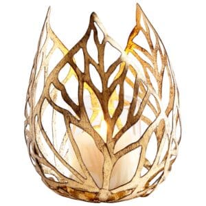 Sunrise Flame Candleholder | Antique Gold - Medium