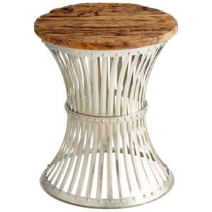 Dalton Side Table | Raw Iron And Natural Wood