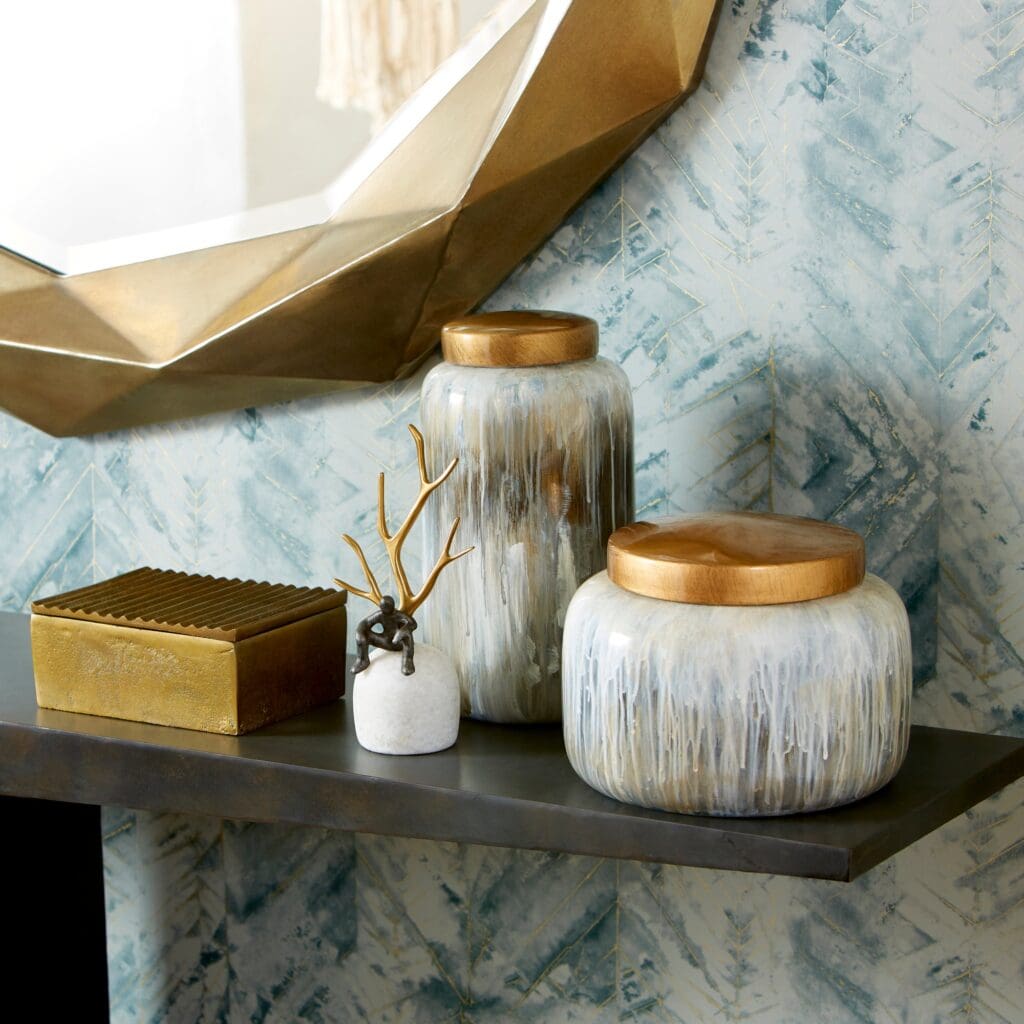 Spirit Containers Spirit Drip Container | Olive Glaze β Small - Cyan Design