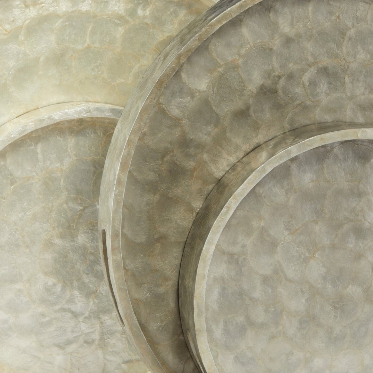 Kent Martin Shell Triton Round Tray Designed by J Kent Martin | Pearl – Small - Cyan Design