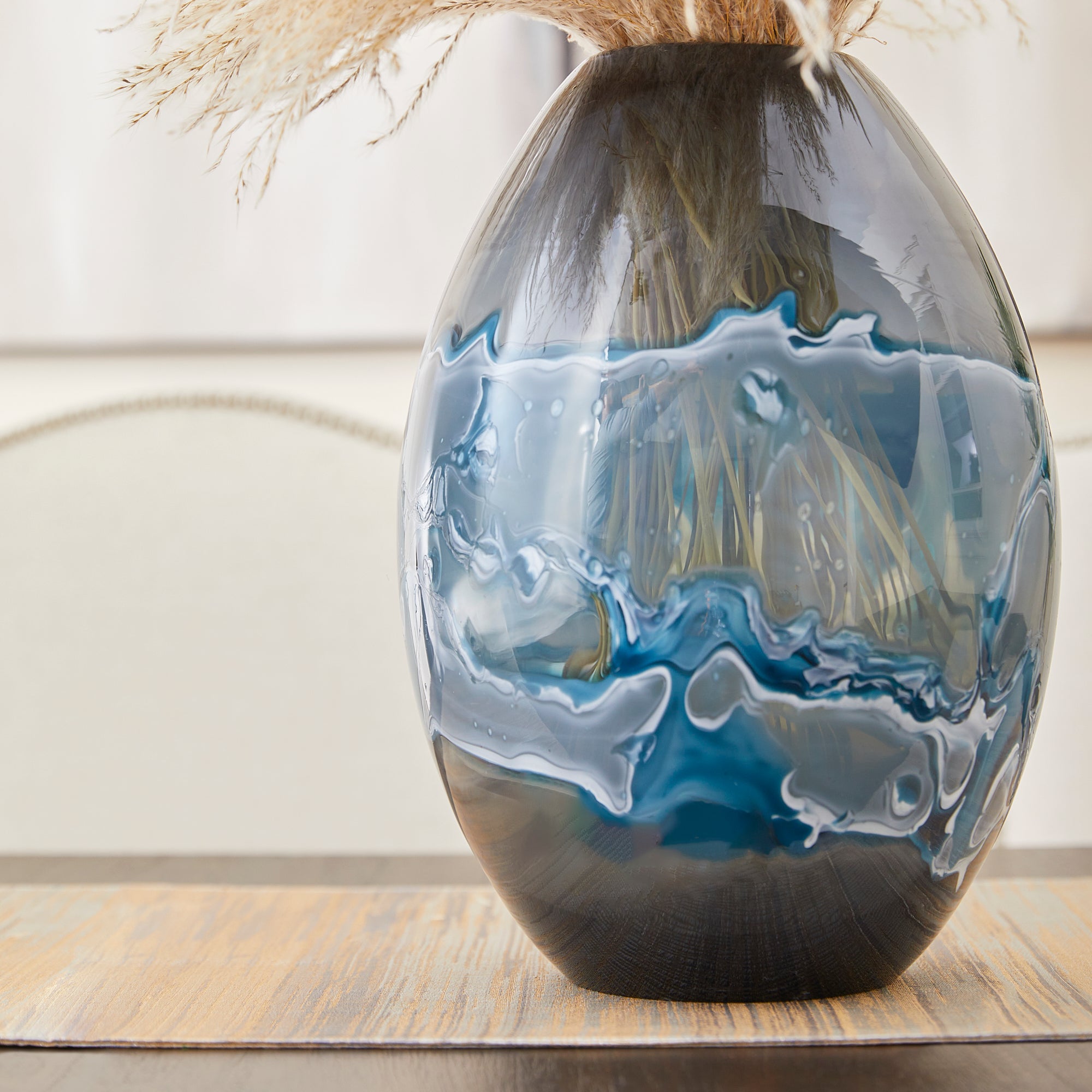 Mescolare Vase | Blue And White - Large - Image 4
