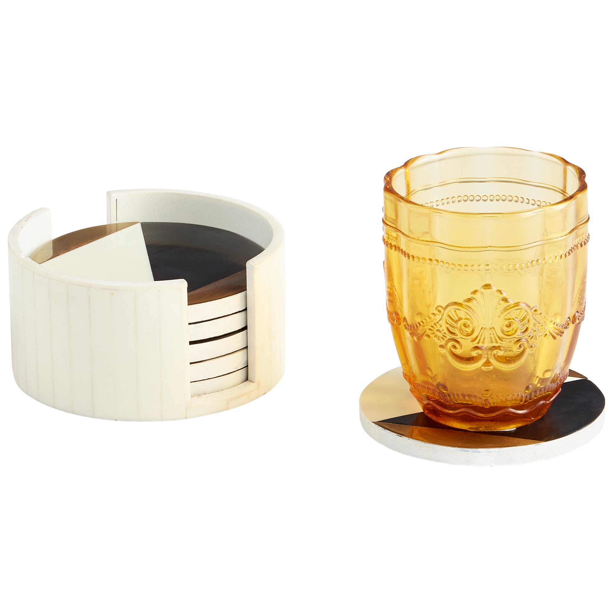 Modametric Coasters | Black - Gold - White - Image 2