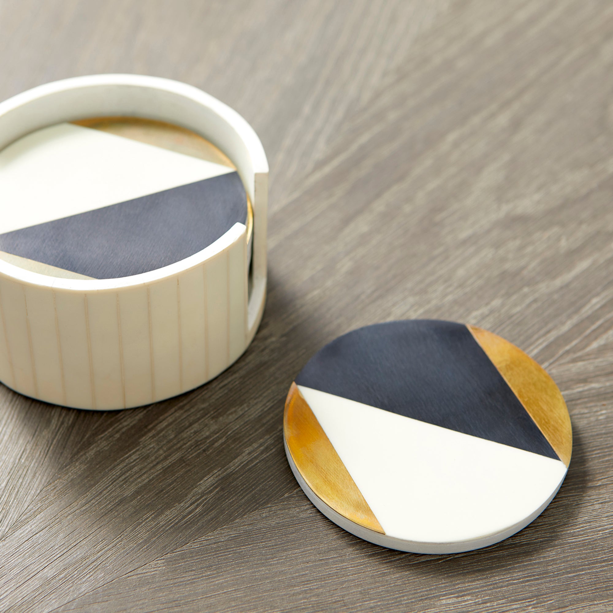 Modametric Coasters | Black - Gold - White - Image 3