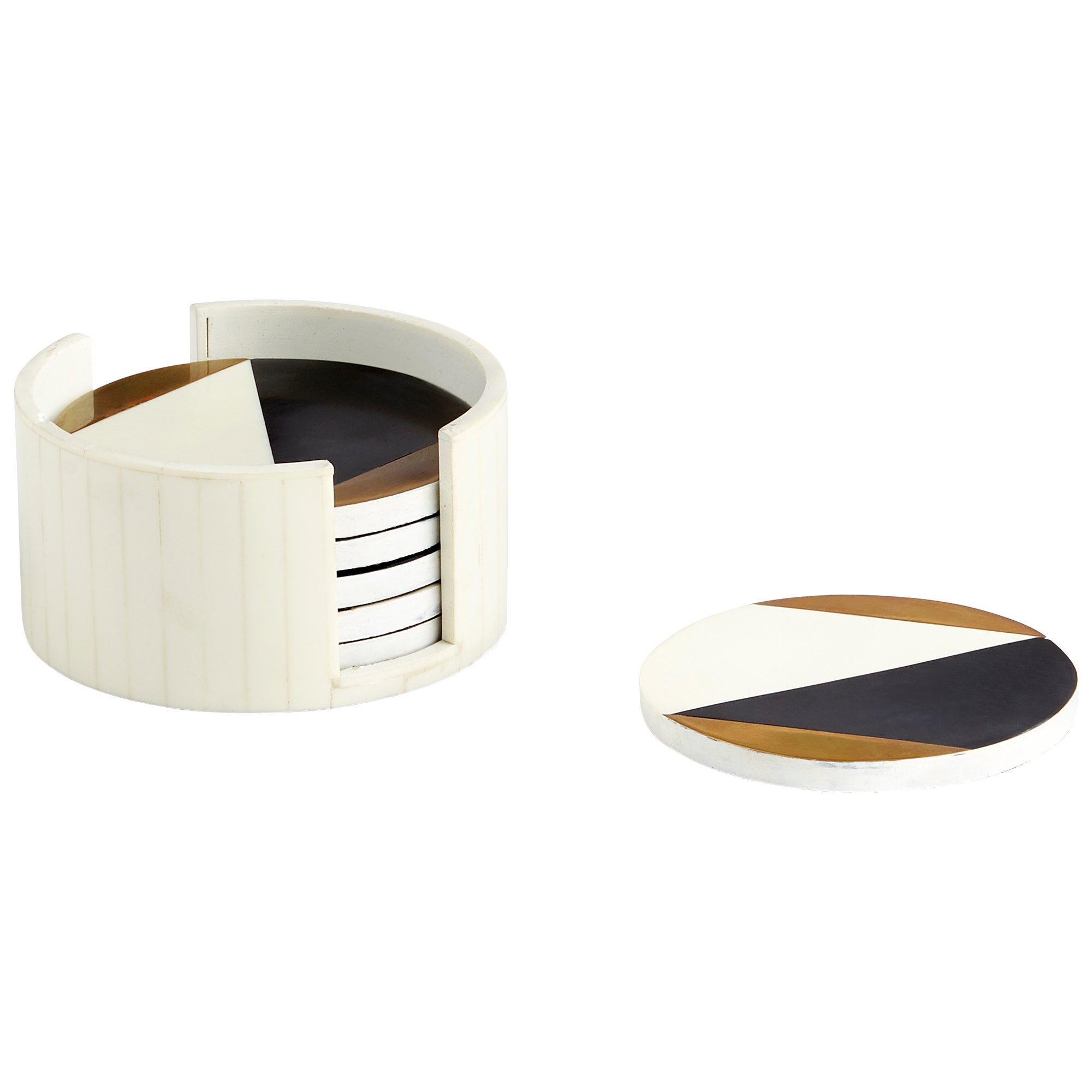 Modametric Coasters | Black - Gold - White