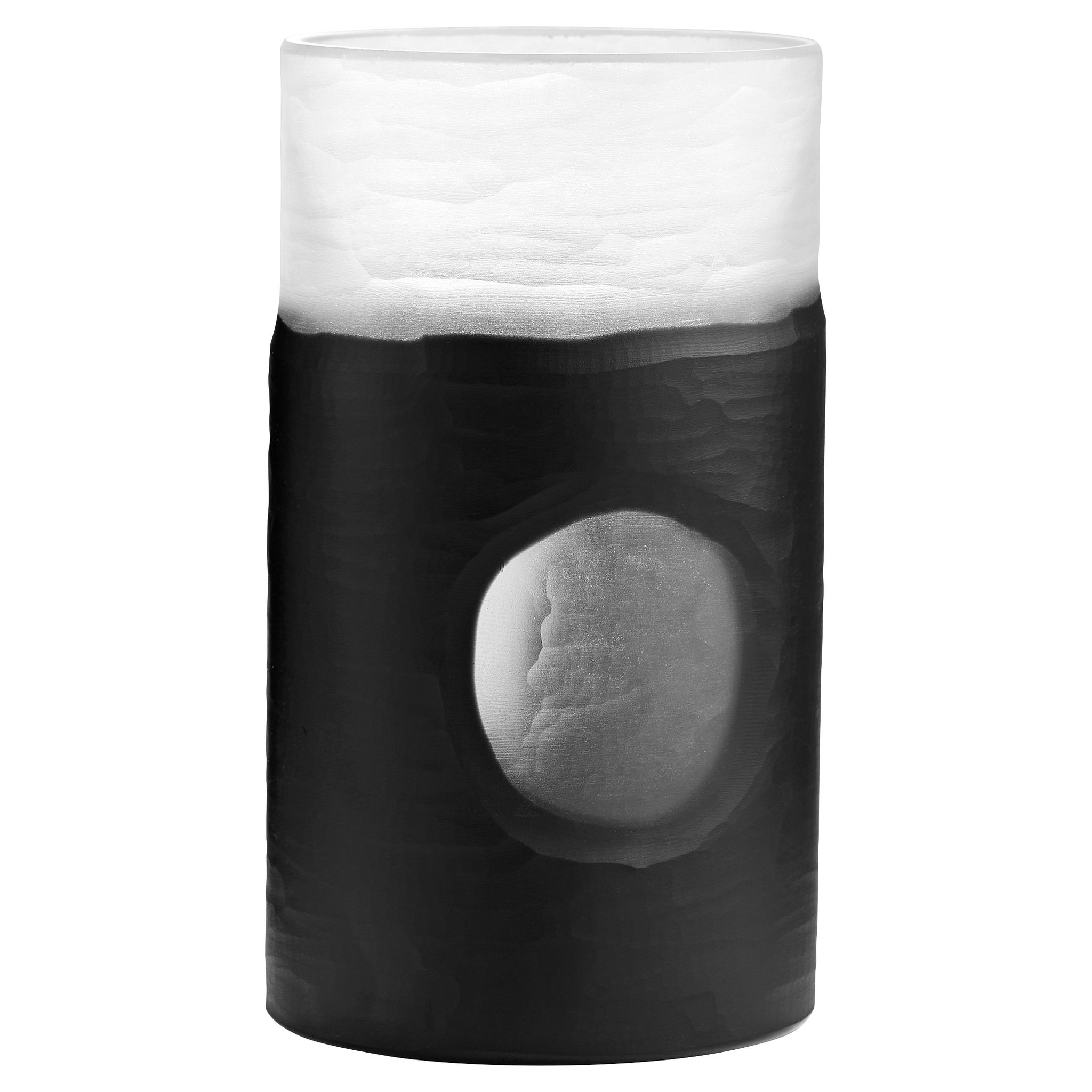 Ominous Frost Vase Short | Clear And Black