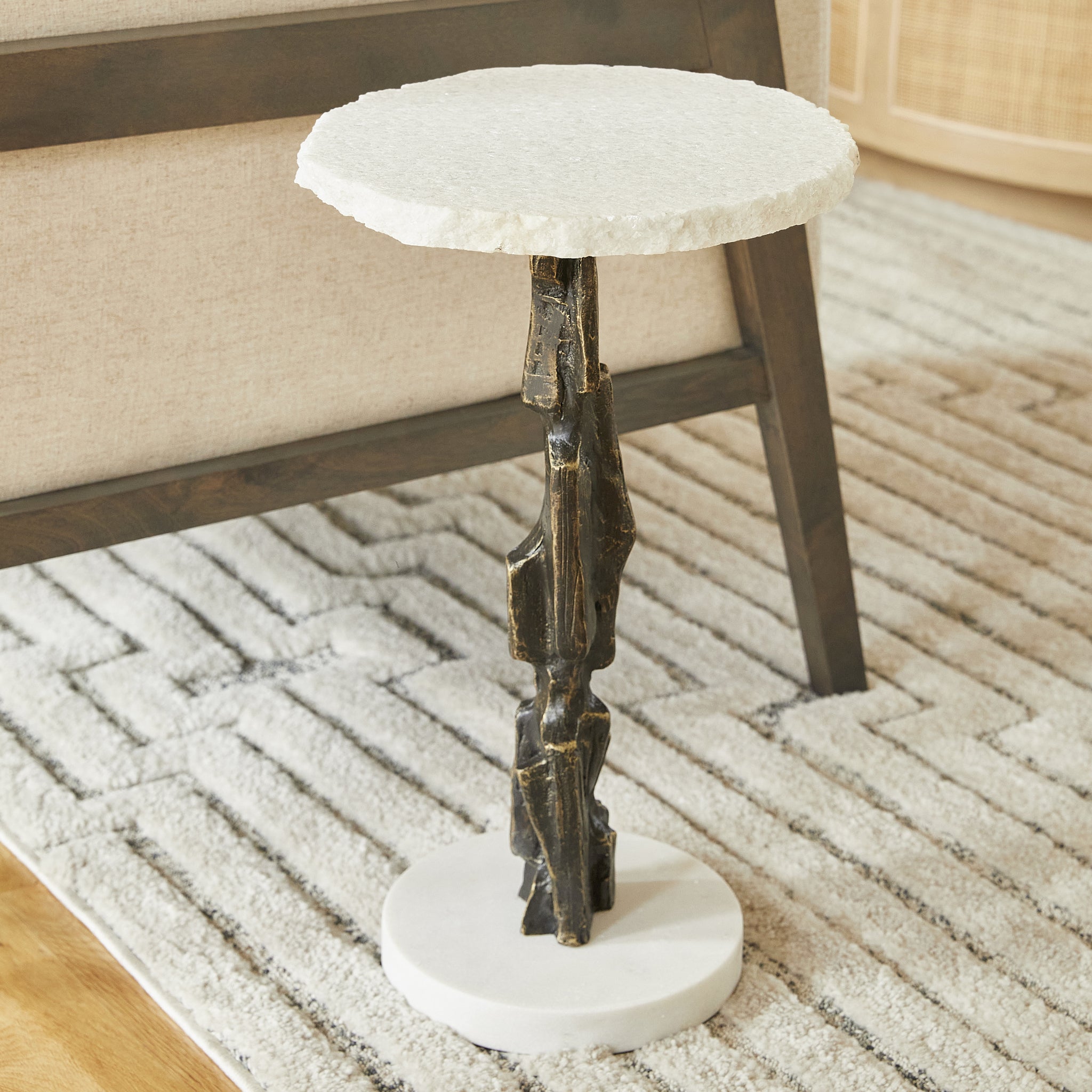 Amida Side Table | Bronze & White - Image 5