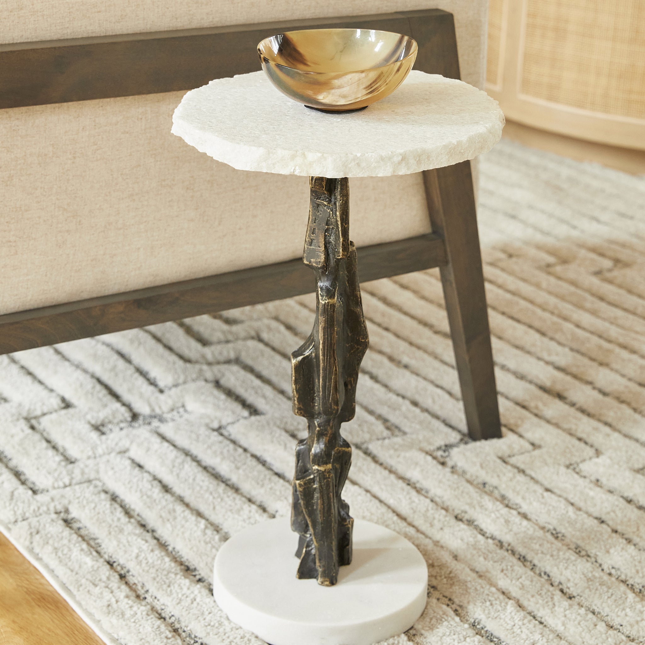 Amida Side Table | Bronze & White - Image 6