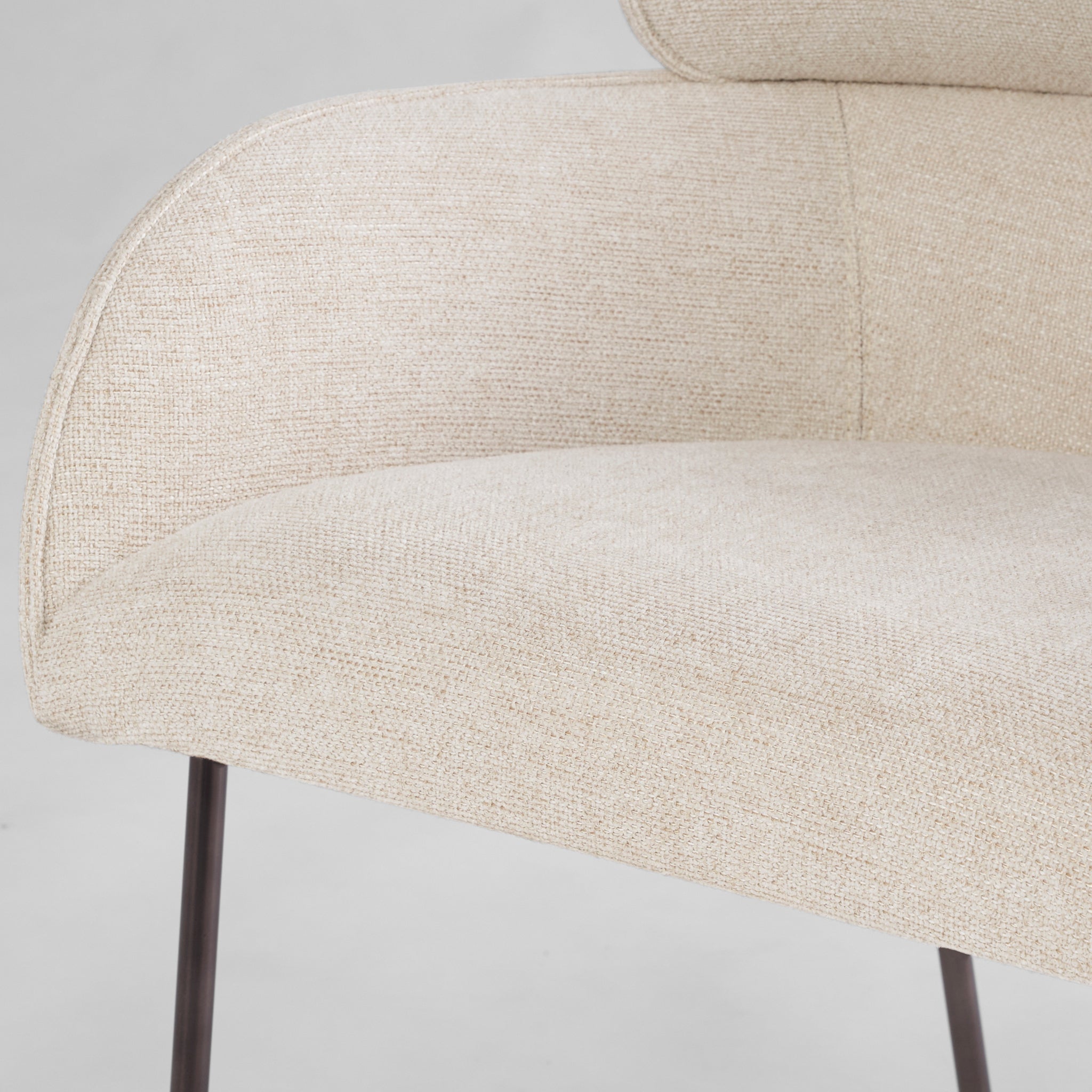 Julian Dining Chair | Off-White Chenille Basket Weave - Image 4