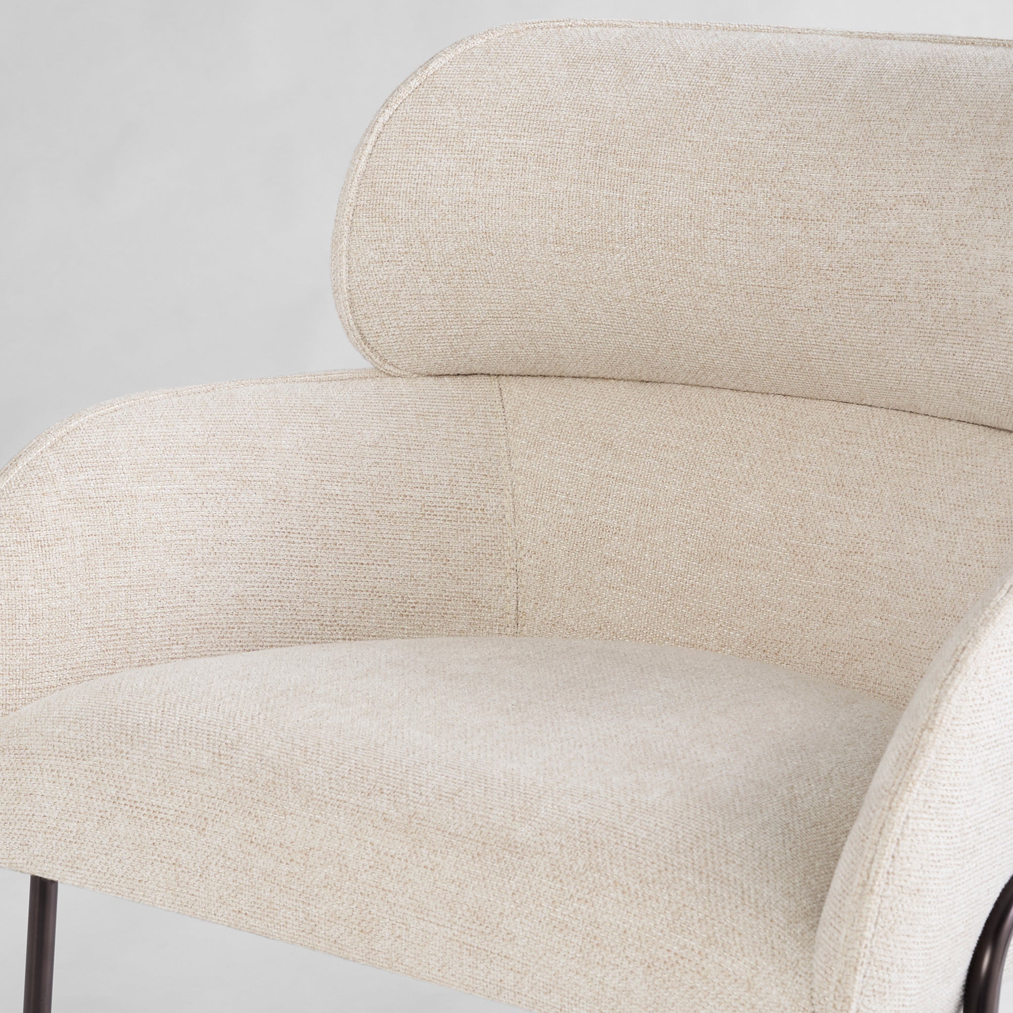 Julian Dining Chair | Off-White Chenille Basket Weave - Image 5