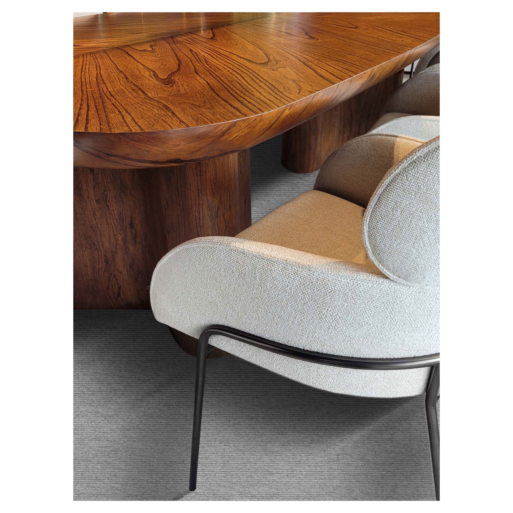 Julian Dining Chair | Off-White Chenille Basket Weave - Image 7