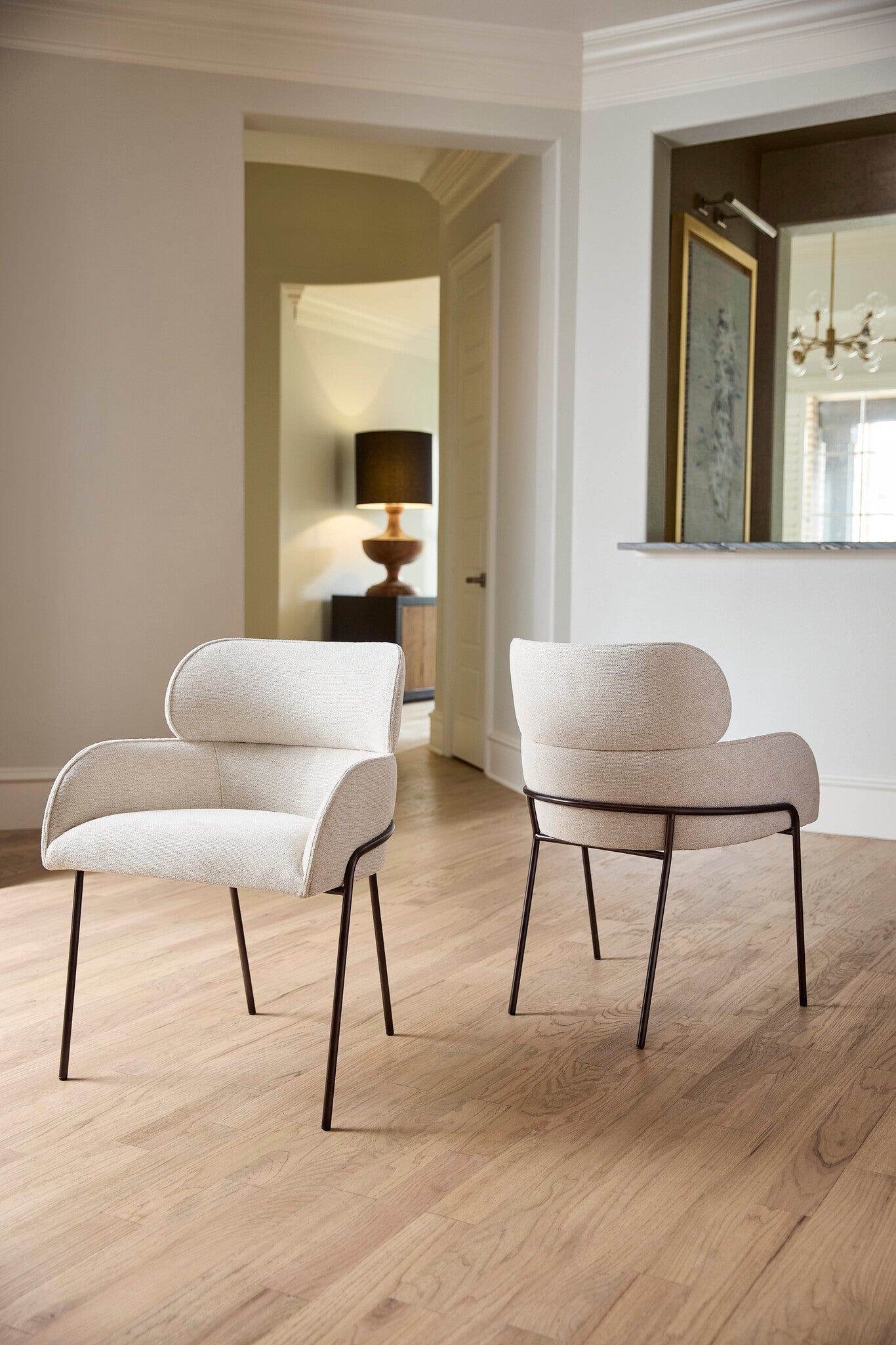 Julian Dining Chair | Off-White Chenille Basket Weave - Image 8