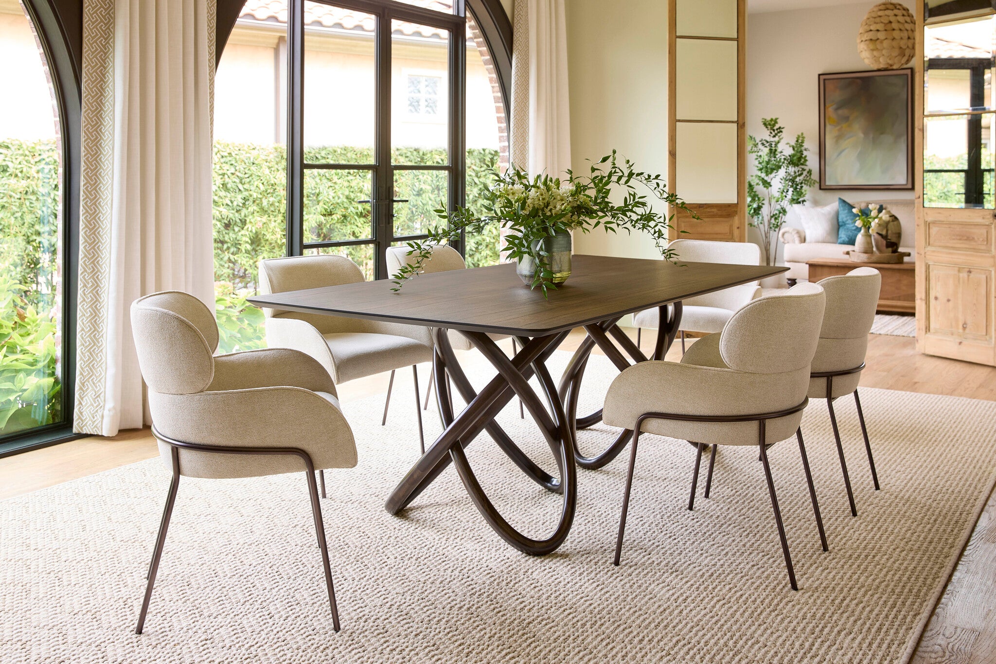 Julian Dining Chair | Off-White Chenille Basket Weave - Image 10