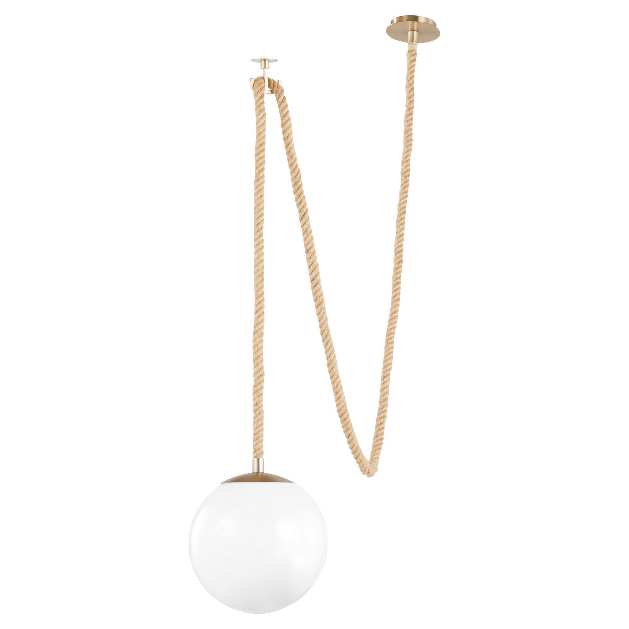 Rockport 1-Light Pendant | Aged Brass | Brown