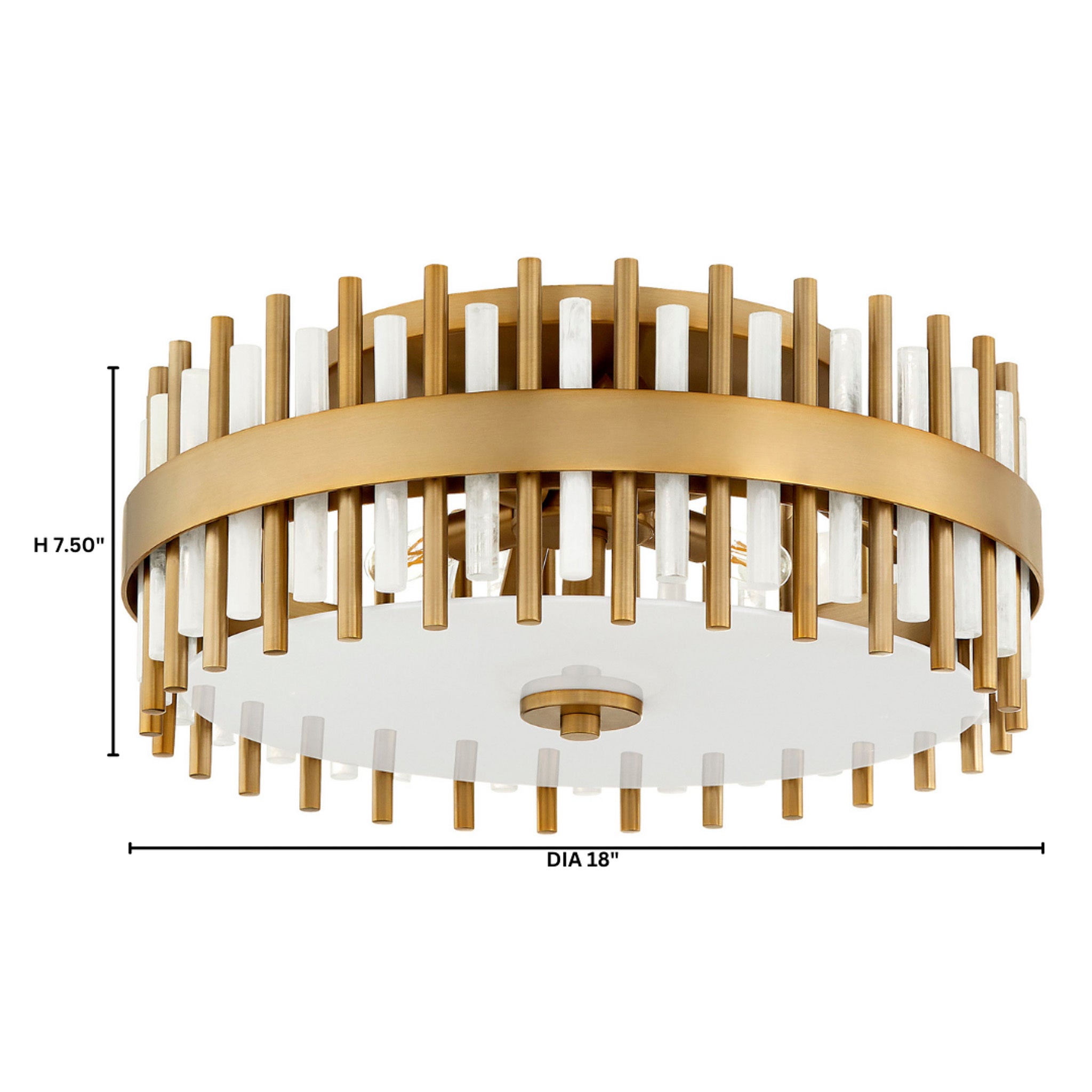 Cassio 4 Light Flush Mount | Aged Brass - Image 5