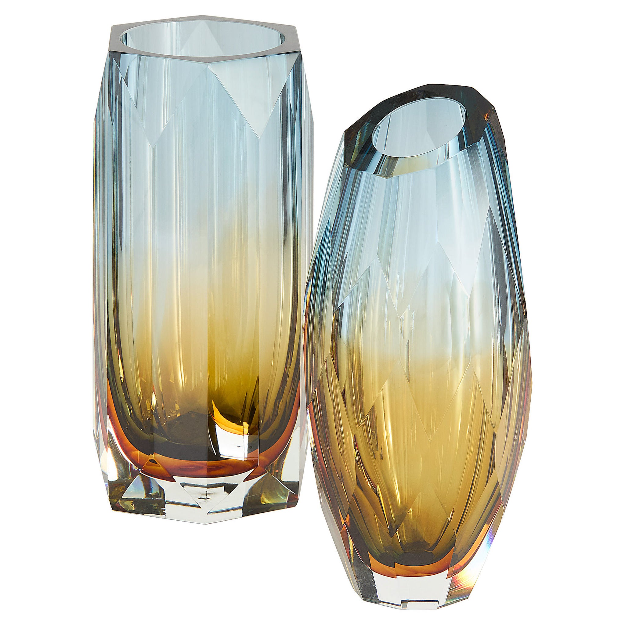 Alba Vase | Blue | Amber | Orange - Tall - Image 4